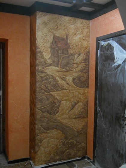 Интерьеры: Венецианка,фактура,Барельефы